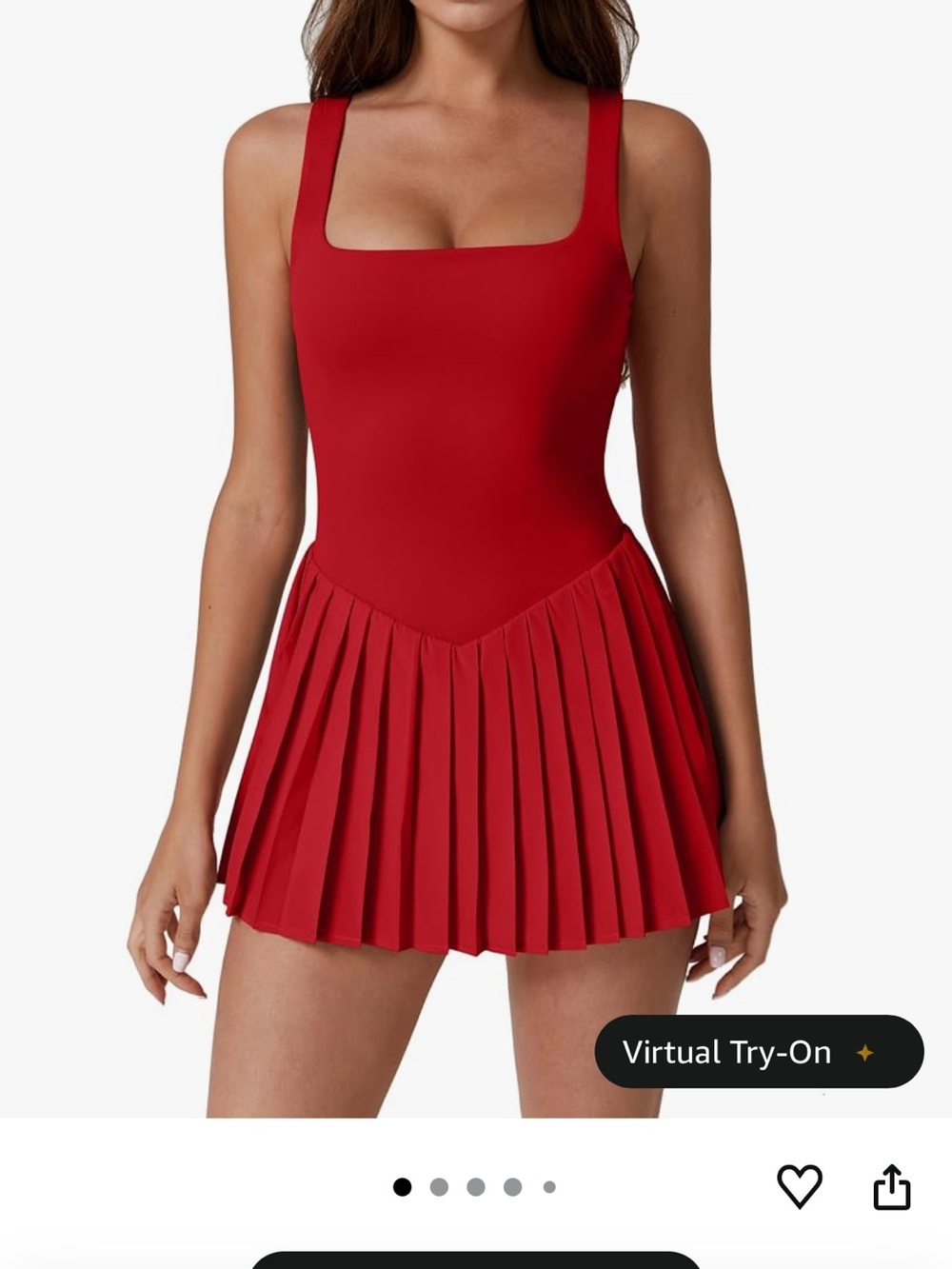 Qinsen Red Sleeveless Dress